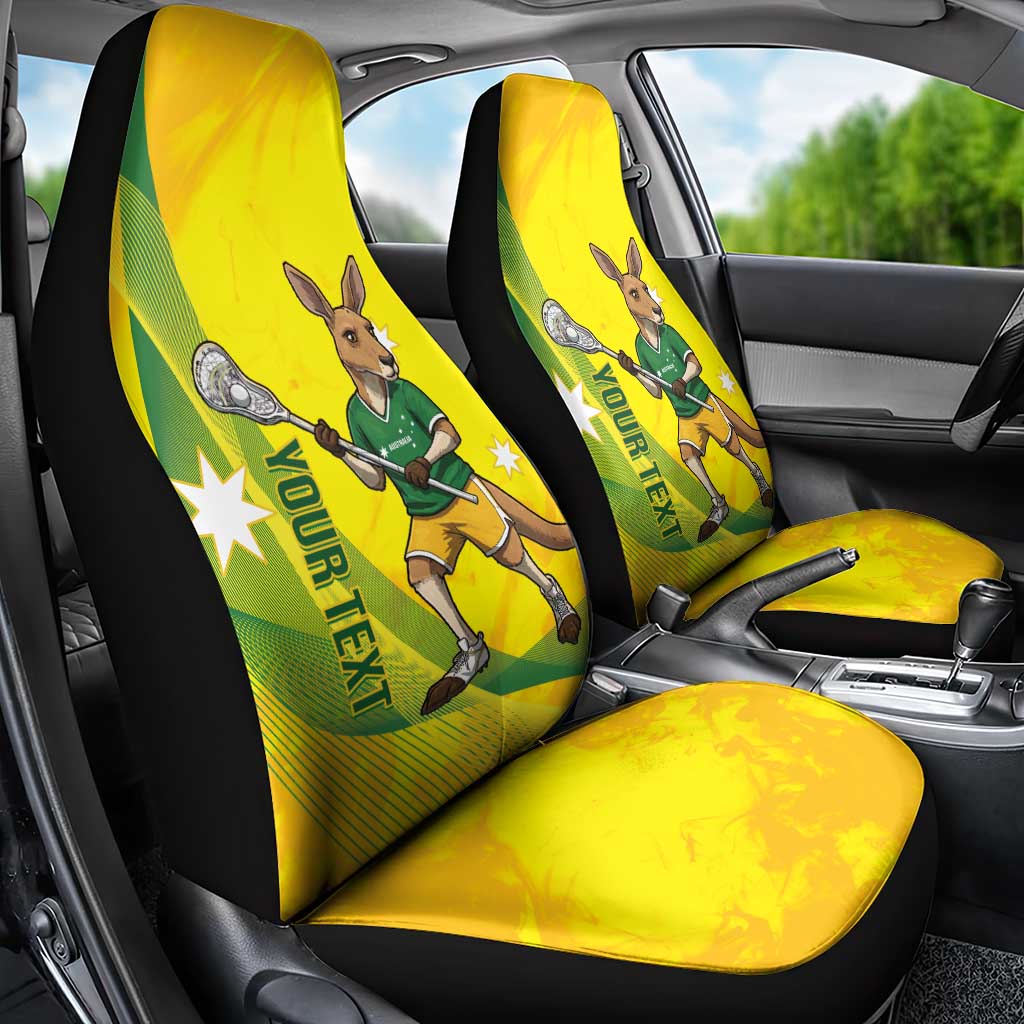 Personalised Australia Lacrosse Car Seat Cover Go Aussie Kangaroo Dynamic Style