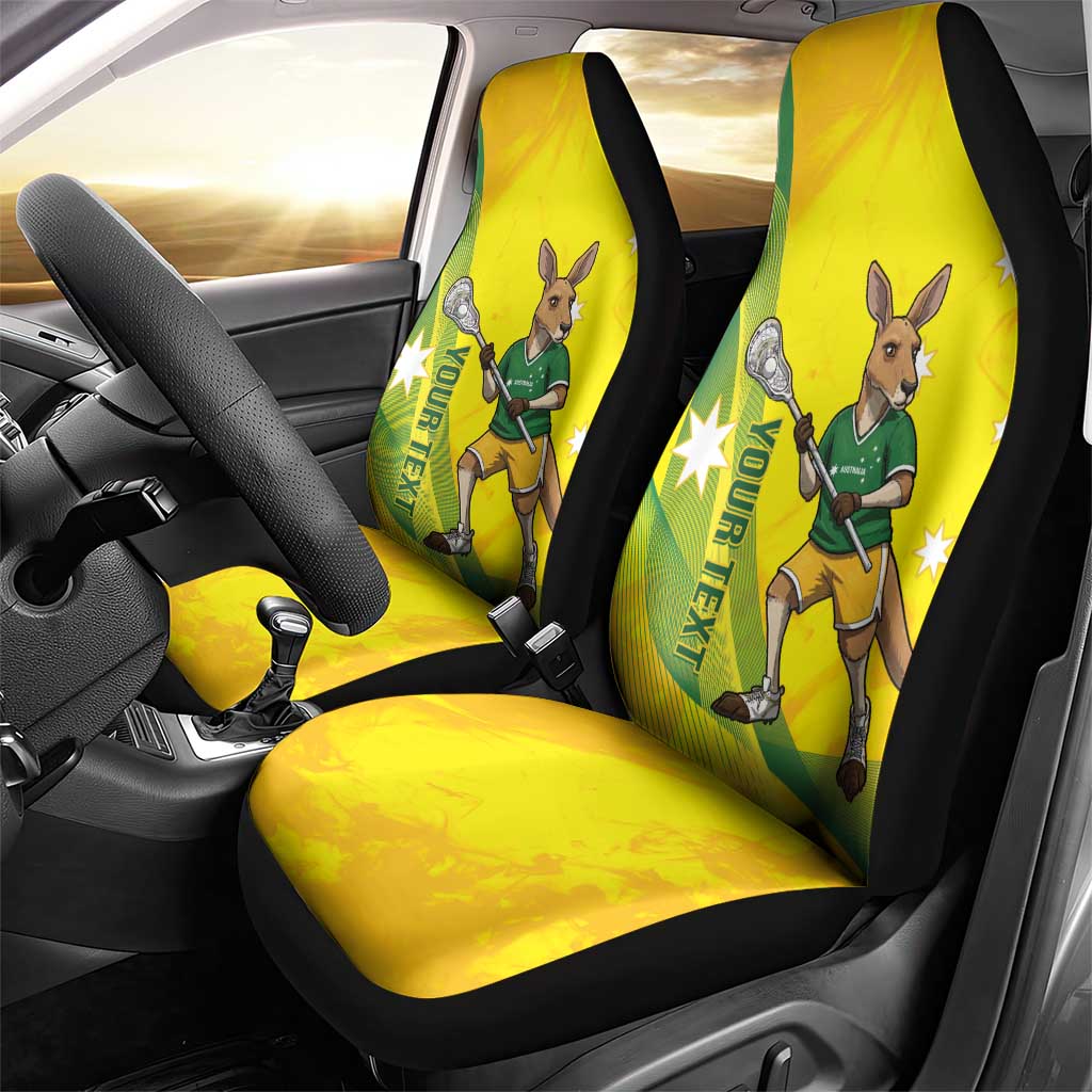 Personalised Australia Lacrosse Car Seat Cover Go Aussie Kangaroo Dynamic Style