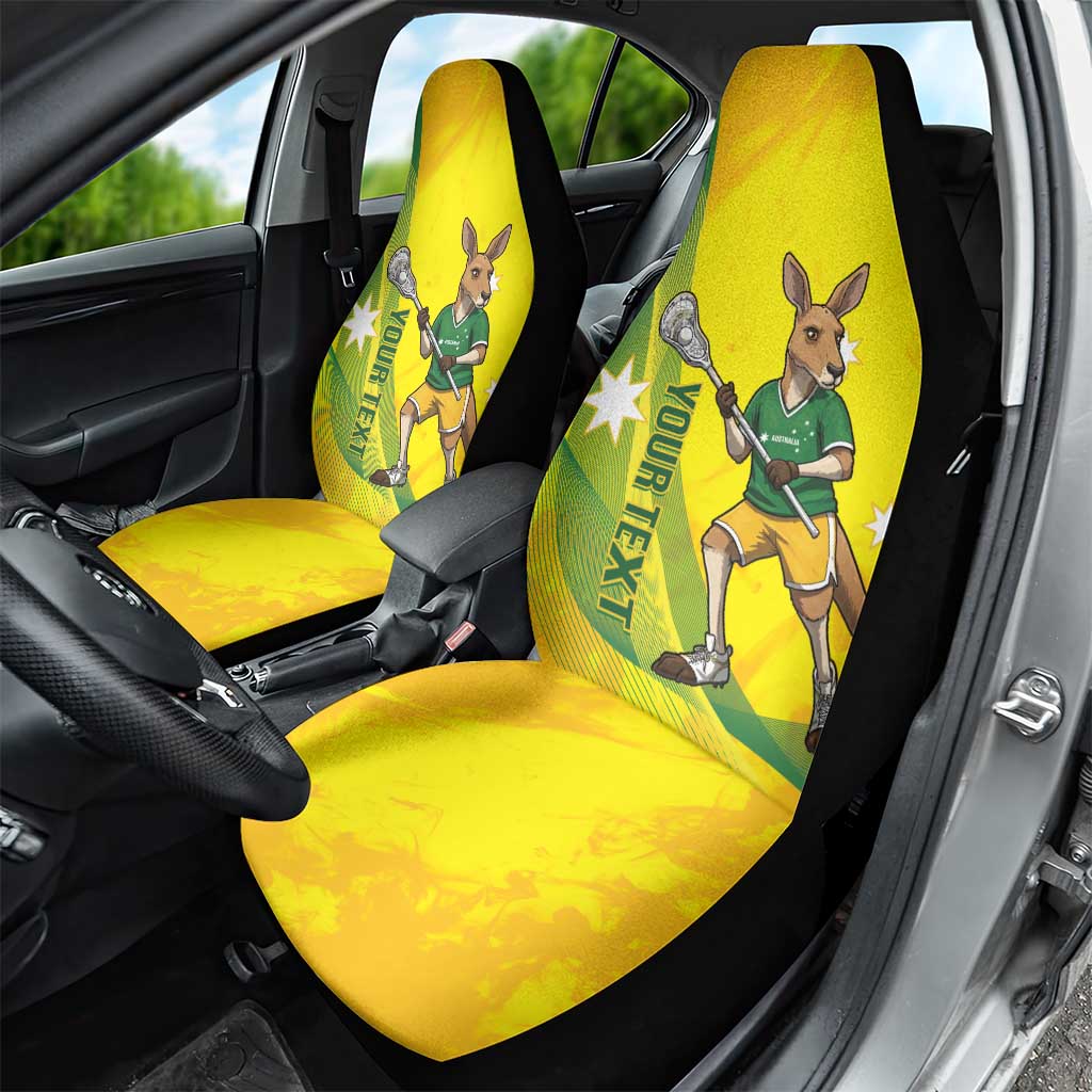 Personalised Australia Lacrosse Car Seat Cover Go Aussie Kangaroo Dynamic Style