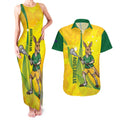 Personalised Australia Lacrosse Couples Matching Tank Maxi Dress and Hawaiian Shirt Go Aussie Kangaroo Dynamic Style