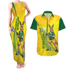 Personalised Australia Lacrosse Couples Matching Tank Maxi Dress and Hawaiian Shirt Go Aussie Kangaroo Dynamic Style