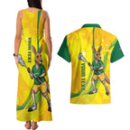 Personalised Australia Lacrosse Couples Matching Tank Maxi Dress and Hawaiian Shirt Go Aussie Kangaroo Dynamic Style