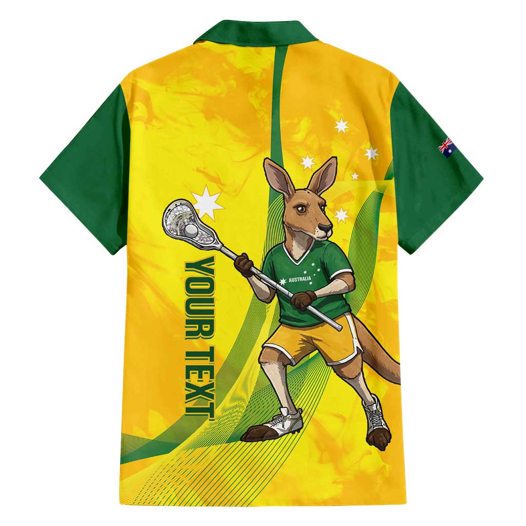 Personalised Australia Lacrosse Family Matching Long Sleeve Bodycon Dress and Hawaiian Shirt Go Aussie Kangaroo Dynamic Style