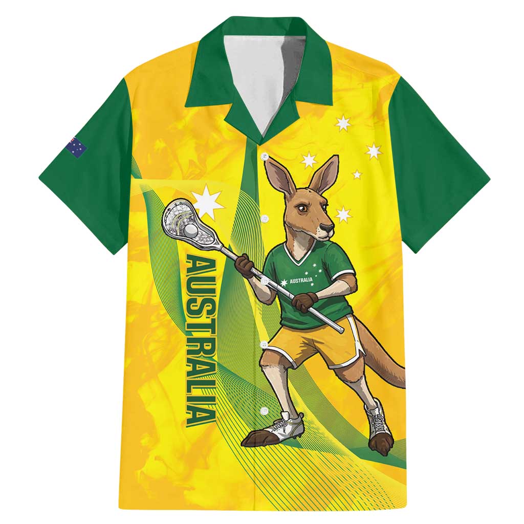 Personalised Australia Lacrosse Family Matching Mermaid Dress and Hawaiian Shirt Go Aussie Kangaroo Dynamic Style