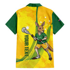Personalised Australia Lacrosse Family Matching Mermaid Dress and Hawaiian Shirt Go Aussie Kangaroo Dynamic Style