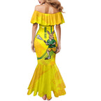 Personalised Australia Lacrosse Family Matching Mermaid Dress and Hawaiian Shirt Go Aussie Kangaroo Dynamic Style