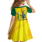 Personalised Australia Lacrosse Family Matching Off The Shoulder Long Sleeve Dress and Hawaiian Shirt Go Aussie Kangaroo Dynamic Style