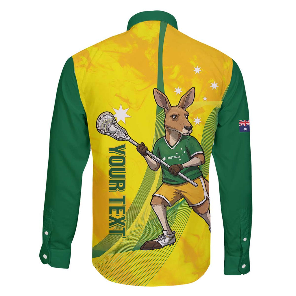 Personalised Australia Lacrosse Family Matching Off The Shoulder Long Sleeve Dress and Hawaiian Shirt Go Aussie Kangaroo Dynamic Style