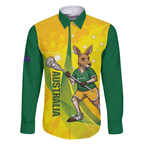 Personalised Australia Lacrosse Family Matching Puletasi and Hawaiian Shirt Go Aussie Kangaroo Dynamic Style