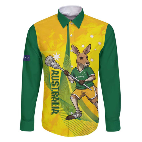 Personalised Australia Lacrosse Family Matching Short Sleeve Bodycon Dress and Hawaiian Shirt Go Aussie Kangaroo Dynamic Style
