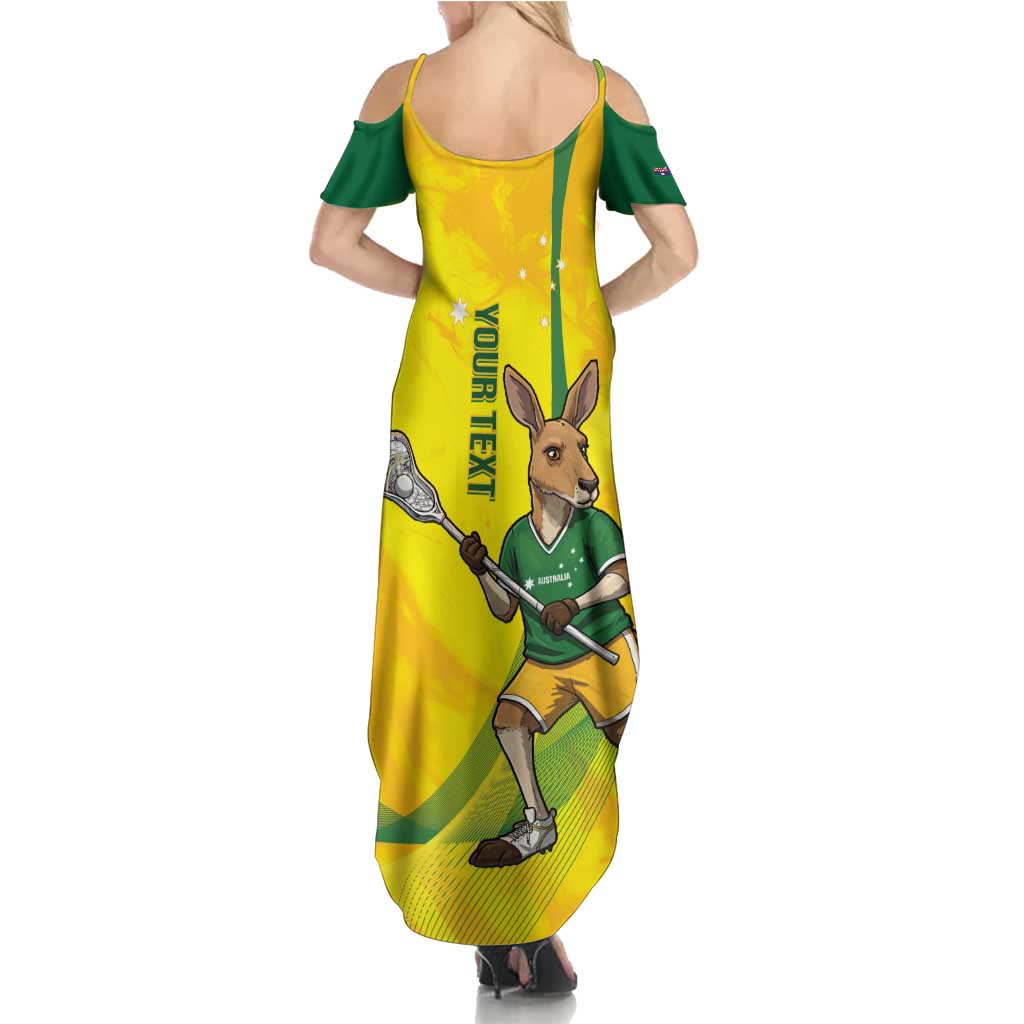Personalised Australia Lacrosse Family Matching Summer Maxi Dress and Hawaiian Shirt Go Aussie Kangaroo Dynamic Style