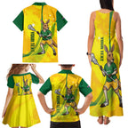 Personalised Australia Lacrosse Family Matching Tank Maxi Dress and Hawaiian Shirt Go Aussie Kangaroo Dynamic Style