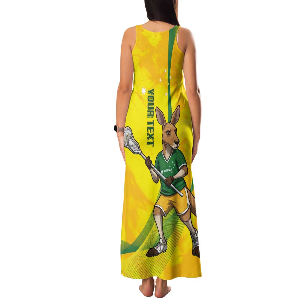 Personalised Australia Lacrosse Family Matching Tank Maxi Dress and Hawaiian Shirt Go Aussie Kangaroo Dynamic Style