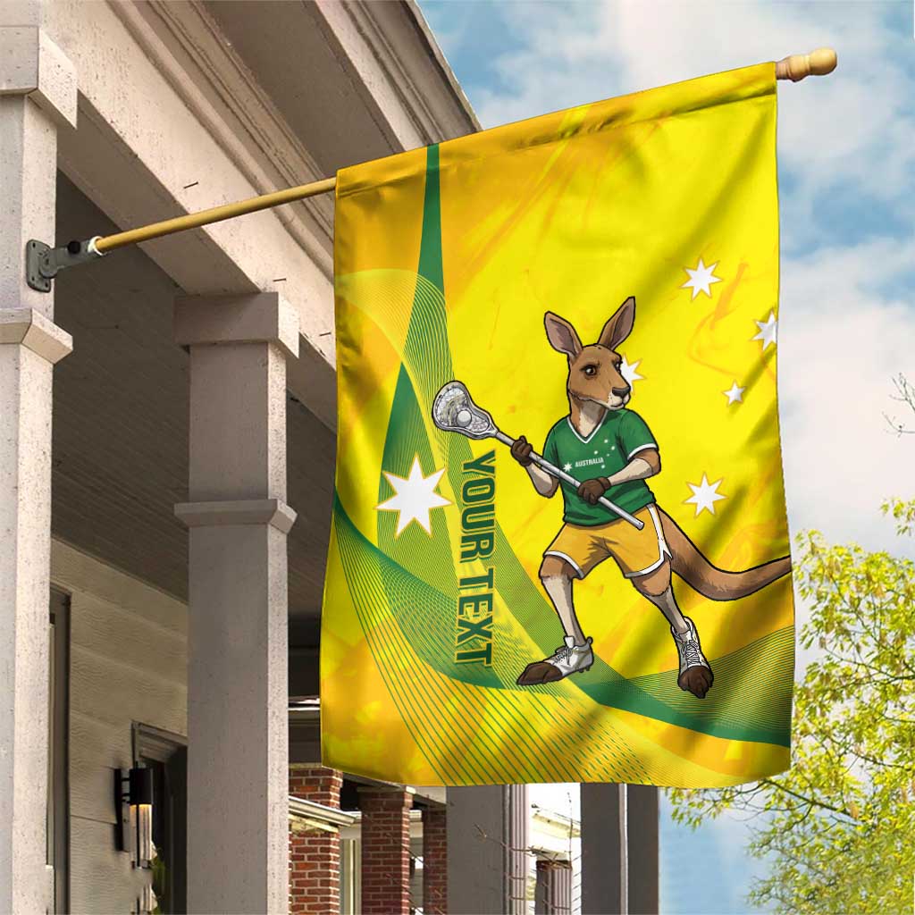 Personalised Australia Lacrosse Garden Flag Go Aussie Kangaroo Dynamic Style