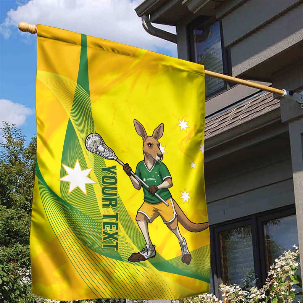 Personalised Australia Lacrosse Garden Flag Go Aussie Kangaroo Dynamic Style