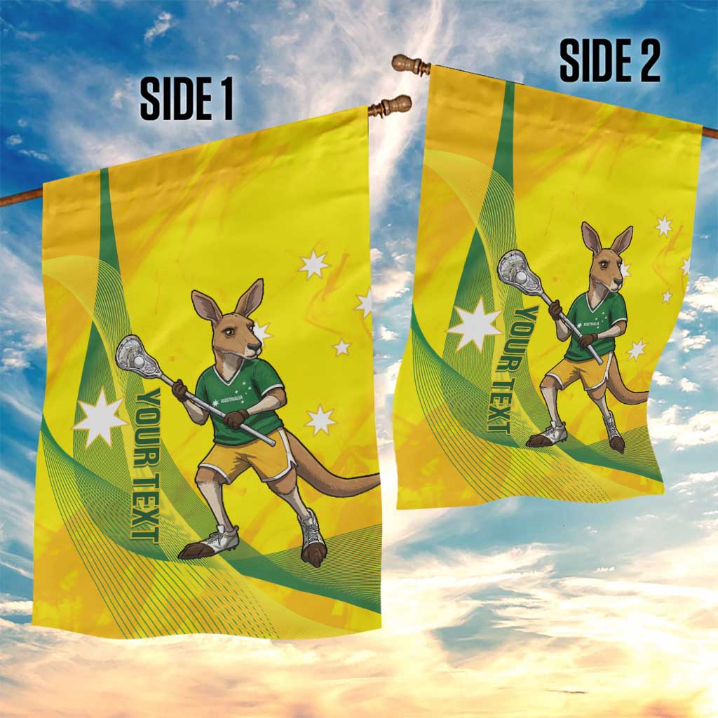 Personalised Australia Lacrosse Garden Flag Go Aussie Kangaroo Dynamic Style