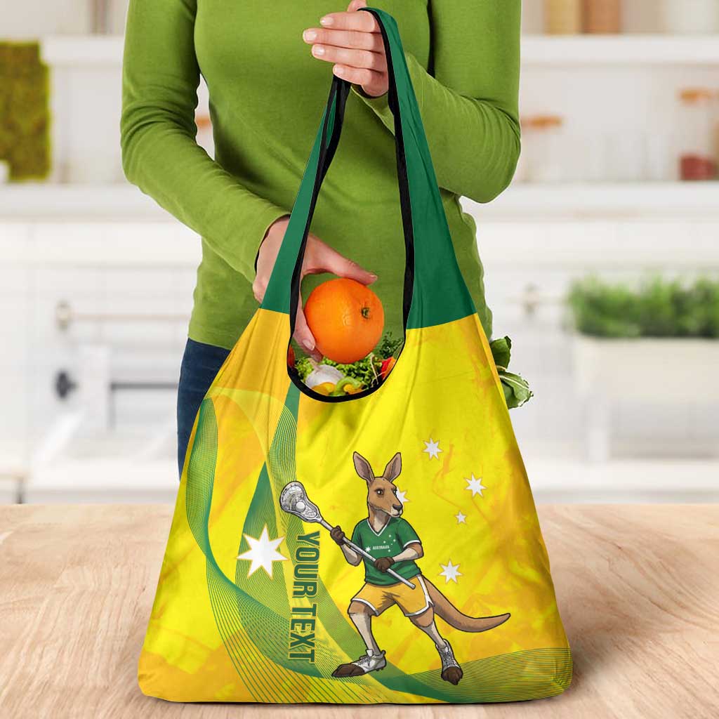 Personalised Australia Lacrosse Grocery Bag Go Aussie Kangaroo Dynamic Style