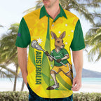 Personalised Australia Lacrosse Hawaiian Shirt Go Aussie Kangaroo Dynamic Style