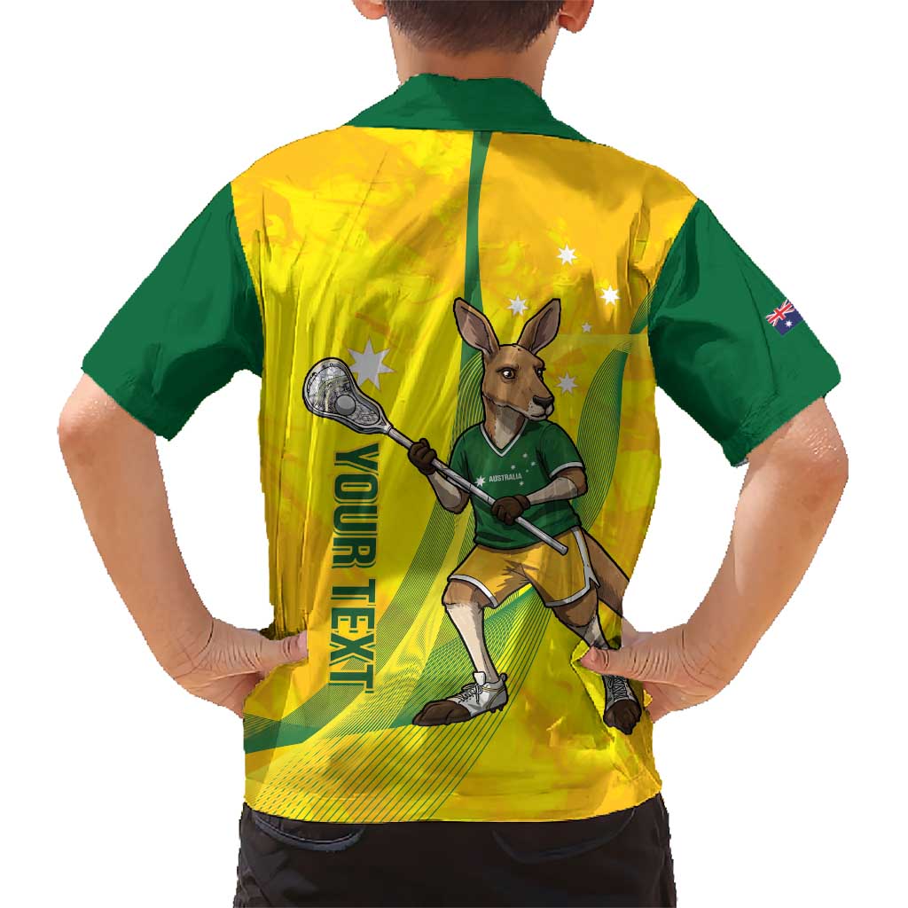 Personalised Australia Lacrosse Hawaiian Shirt Go Aussie Kangaroo Dynamic Style