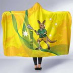 Personalised Australia Lacrosse Hooded Blanket Go Aussie Kangaroo Dynamic Style