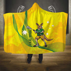 Personalised Australia Lacrosse Hooded Blanket Go Aussie Kangaroo Dynamic Style