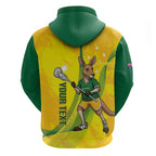 Personalised Australia Lacrosse Hoodie Go Aussie Kangaroo Dynamic Style