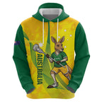 Personalised Australia Lacrosse Hoodie Go Aussie Kangaroo Dynamic Style