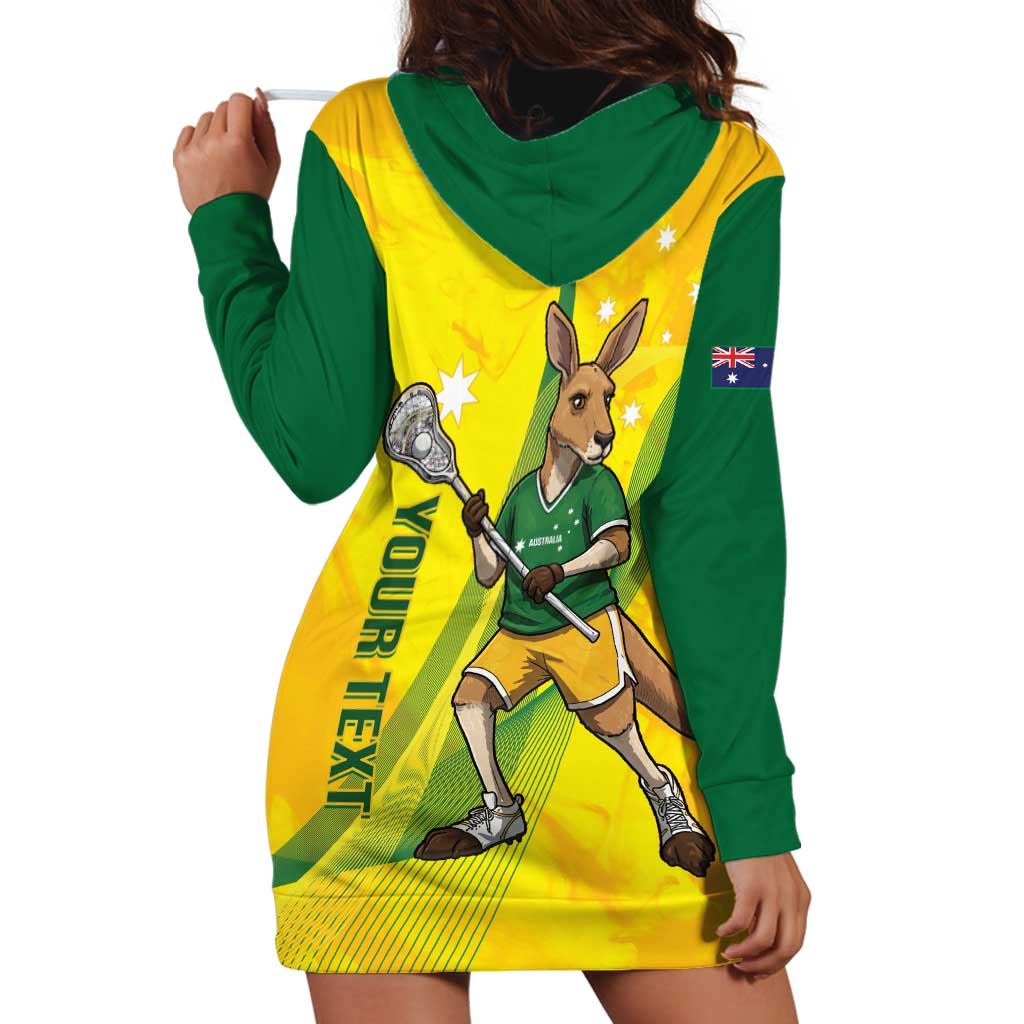 Personalised Australia Lacrosse Hoodie Dress Go Aussie Kangaroo Dynamic Style