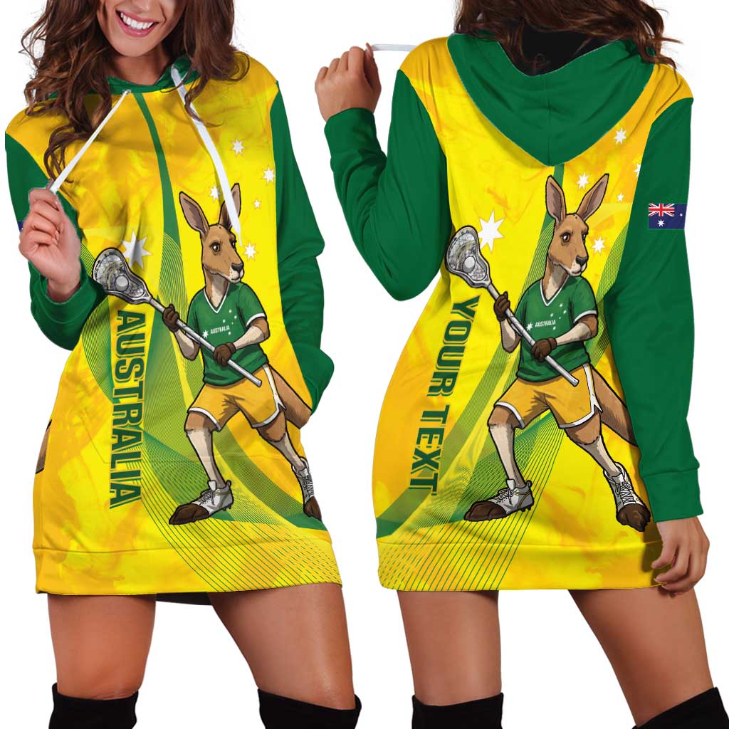 Personalised Australia Lacrosse Hoodie Dress Go Aussie Kangaroo Dynamic Style