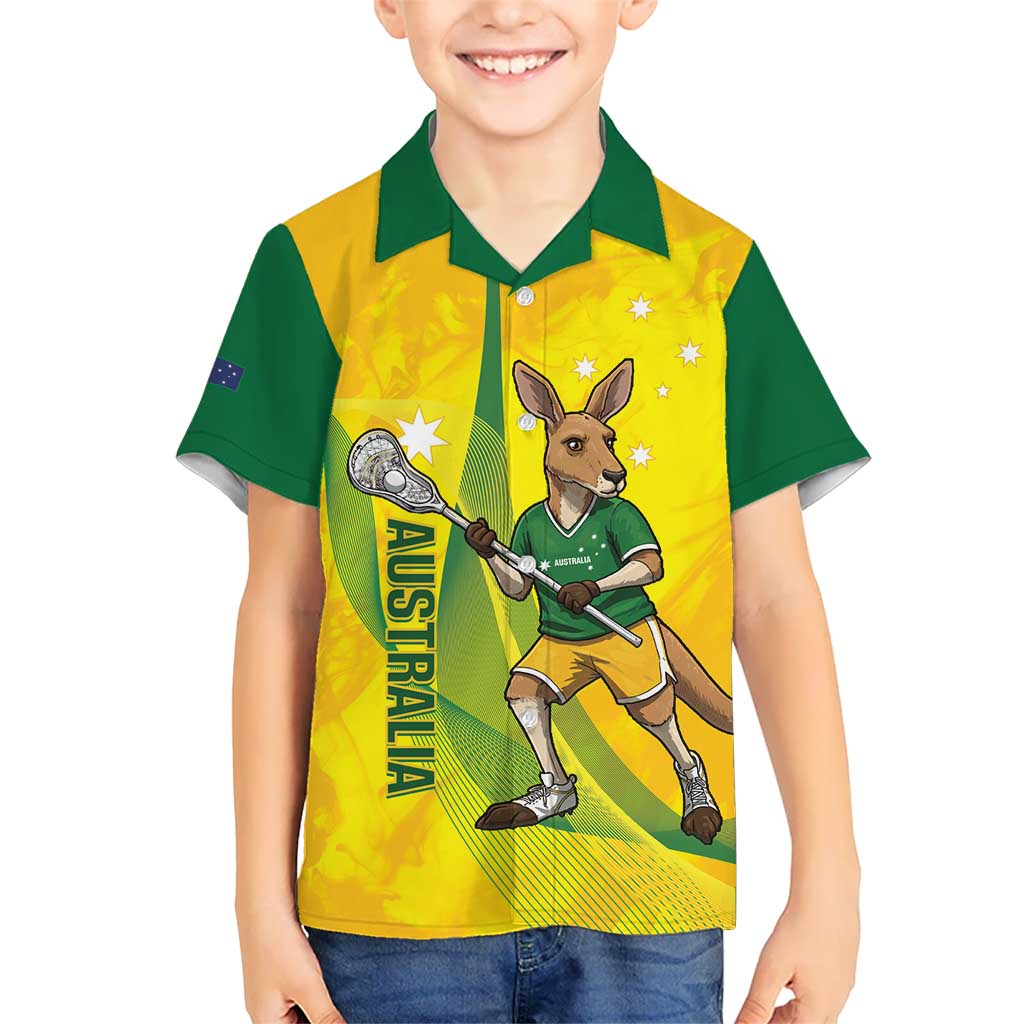 Personalised Australia Lacrosse Kid Hawaiian Shirt Go Aussie Kangaroo Dynamic Style