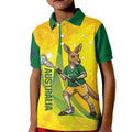 Personalised Australia Lacrosse Kid Polo Shirt Go Aussie Kangaroo Dynamic Style