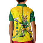 Personalised Australia Lacrosse Kid Polo Shirt Go Aussie Kangaroo Dynamic Style