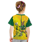 Personalised Australia Lacrosse Kid T Shirt Go Aussie Kangaroo Dynamic Style