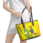 Personalised Australia Lacrosse Leather Tote Bag Go Aussie Kangaroo Dynamic Style