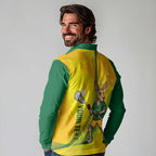 Personalised Australia Lacrosse Long Sleeve Polo Shirt Go Aussie Kangaroo Dynamic Style
