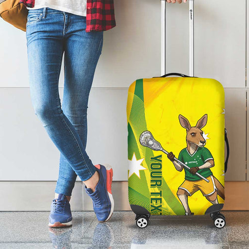 Personalised Australia Lacrosse Luggage Cover Go Aussie Kangaroo Dynamic Style