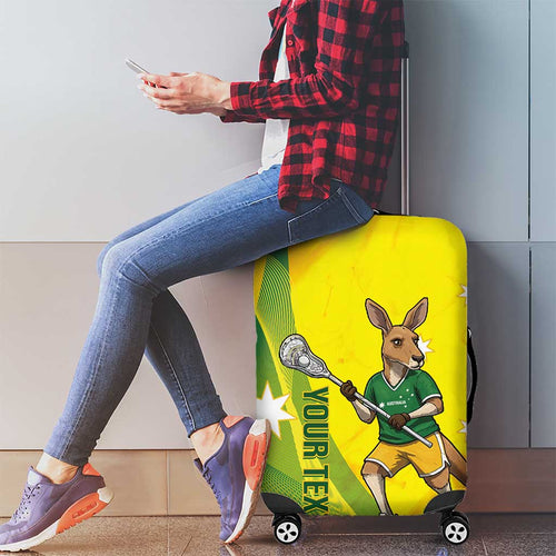 Personalised Australia Lacrosse Luggage Cover Go Aussie Kangaroo Dynamic Style