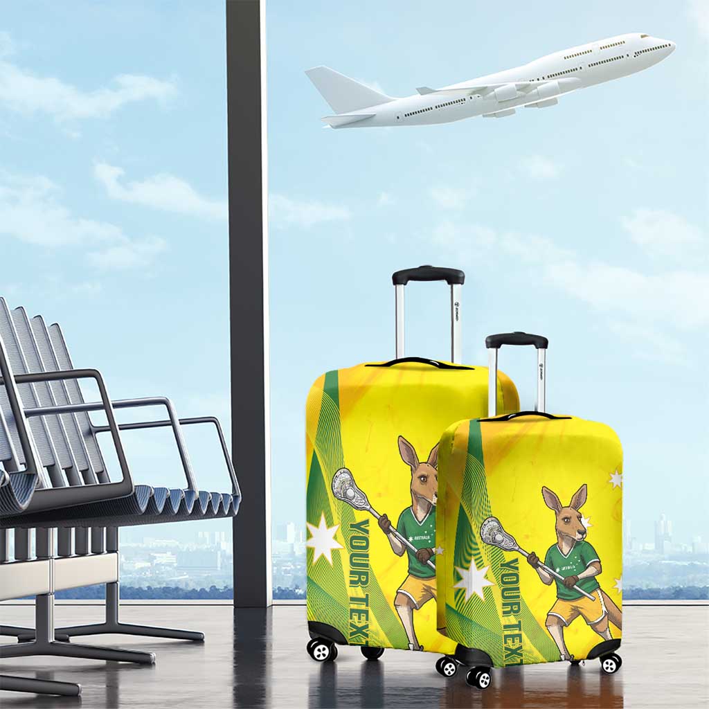 Personalised Australia Lacrosse Luggage Cover Go Aussie Kangaroo Dynamic Style
