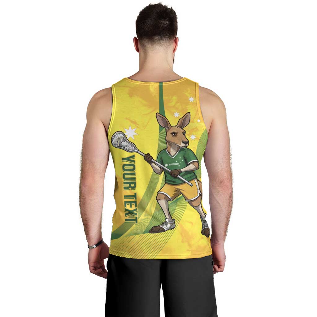 Personalised Australia Lacrosse Men Tank Top Go Aussie Kangaroo Dynamic Style
