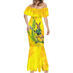 Personalised Australia Lacrosse Mermaid Dress Go Aussie Kangaroo Dynamic Style