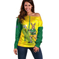 Personalised Australia Lacrosse Off Shoulder Sweater Go Aussie Kangaroo Dynamic Style