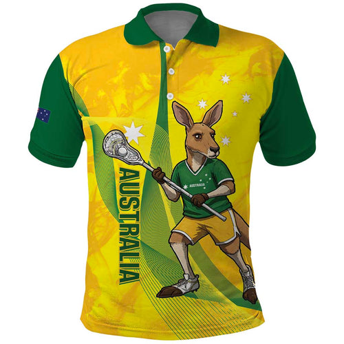 Personalised Australia Lacrosse Polo Shirt Go Aussie Kangaroo Dynamic Style