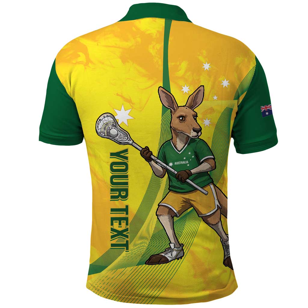 Personalised Australia Lacrosse Polo Shirt Go Aussie Kangaroo Dynamic Style