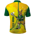Personalised Australia Lacrosse Polo Shirt Go Aussie Kangaroo Dynamic Style