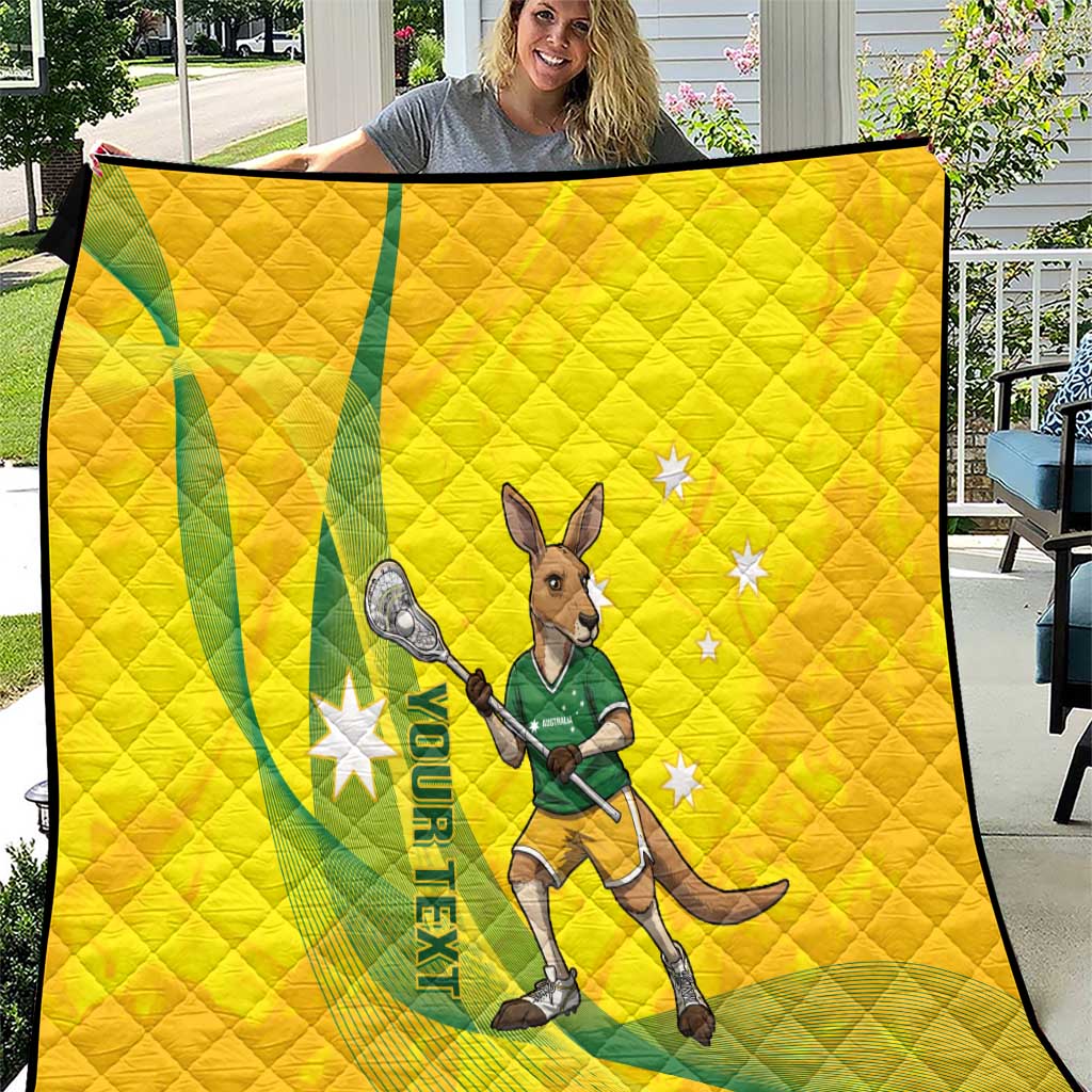 Personalised Australia Lacrosse Quilt Go Aussie Kangaroo Dynamic Style