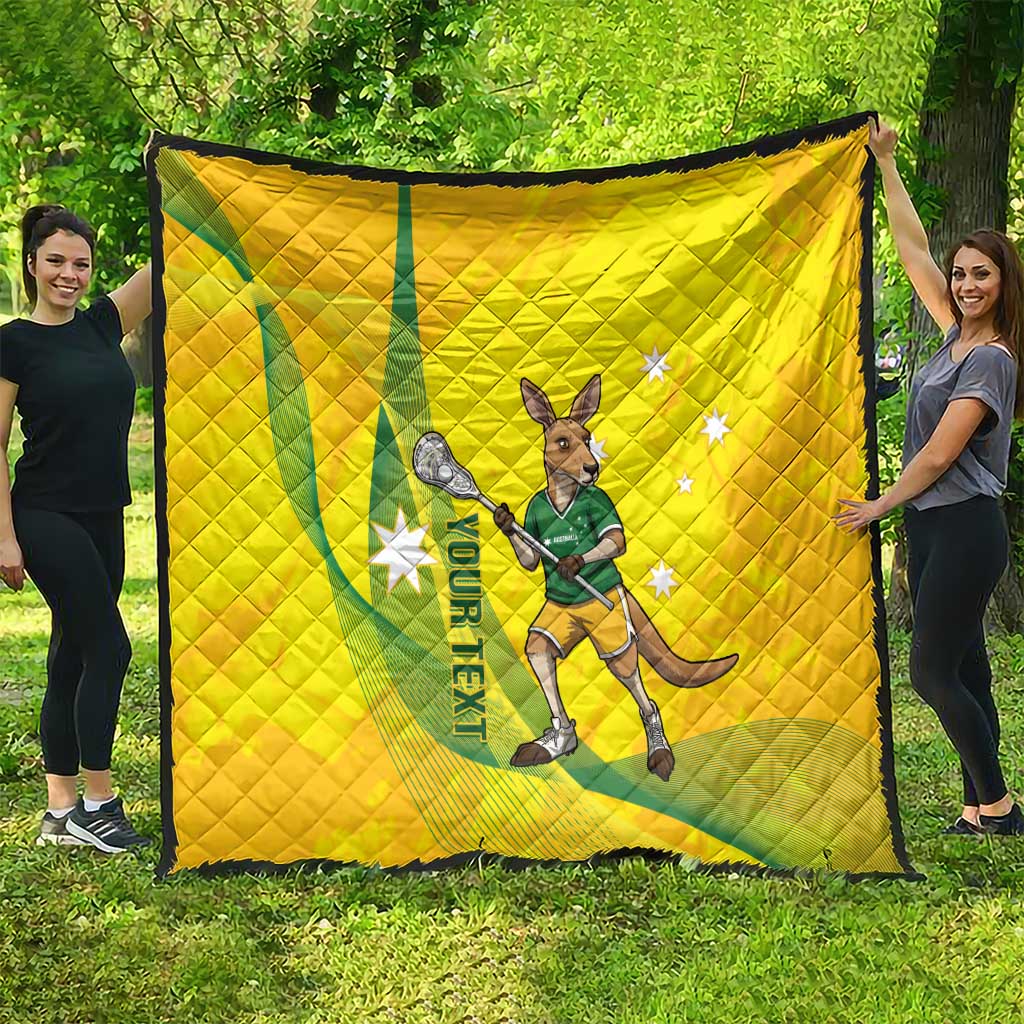 Personalised Australia Lacrosse Quilt Go Aussie Kangaroo Dynamic Style