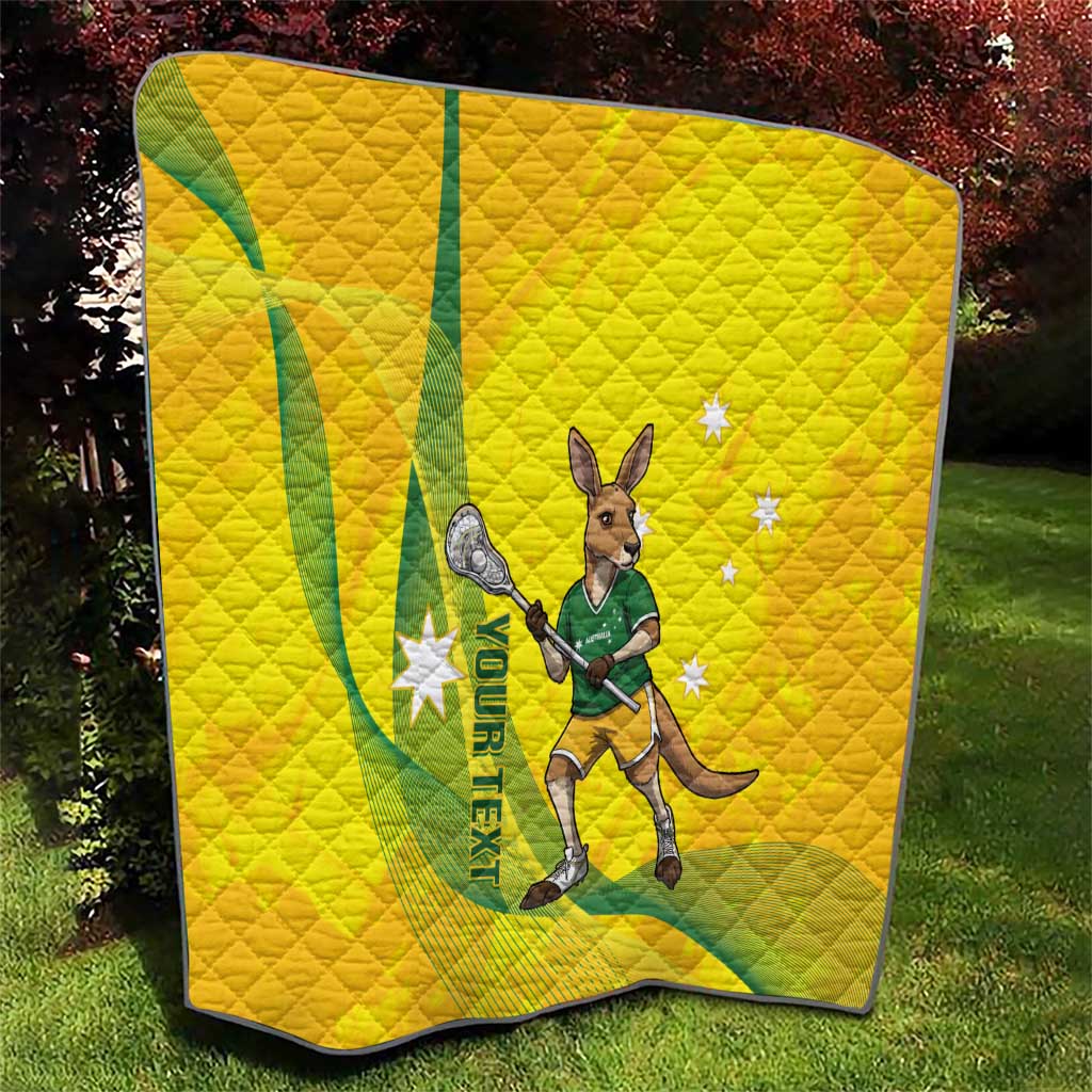 Personalised Australia Lacrosse Quilt Go Aussie Kangaroo Dynamic Style