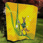 Personalised Australia Lacrosse Quilt Go Aussie Kangaroo Dynamic Style