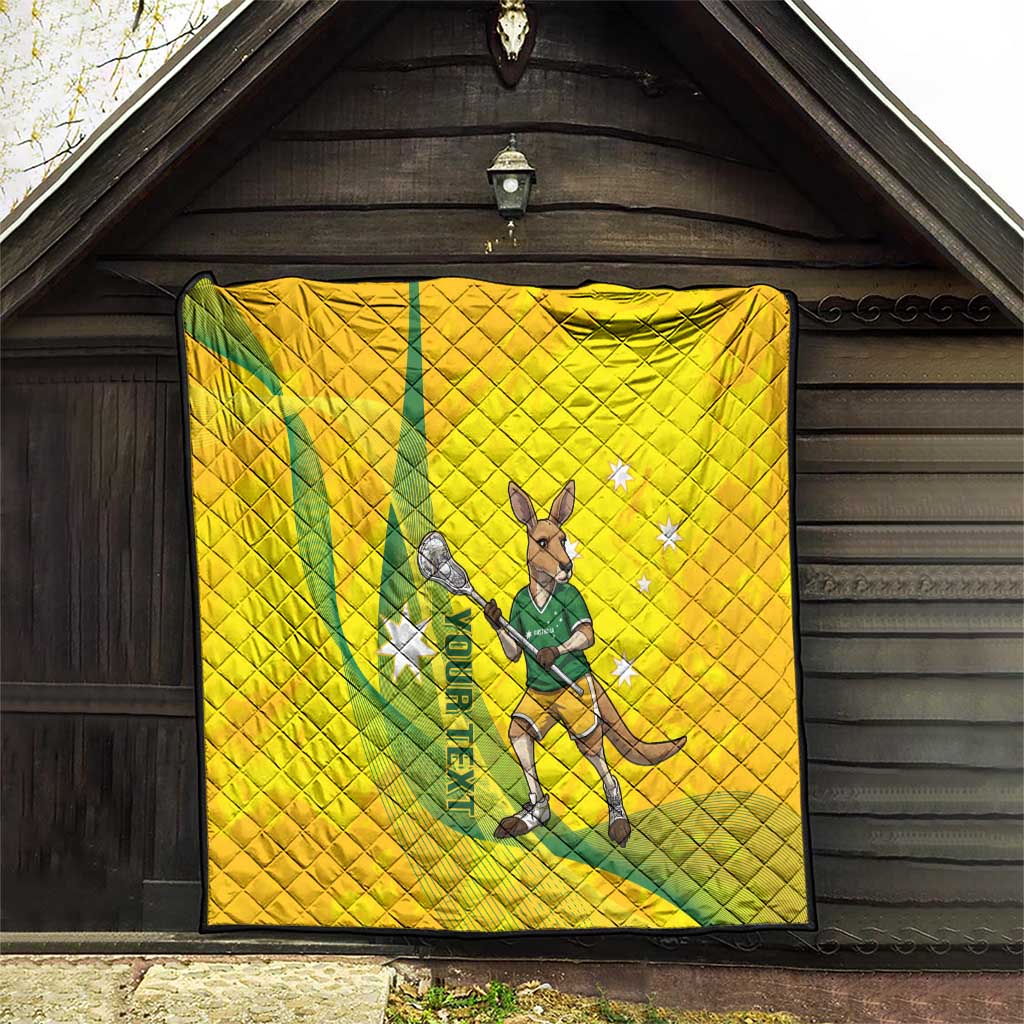 Personalised Australia Lacrosse Quilt Go Aussie Kangaroo Dynamic Style