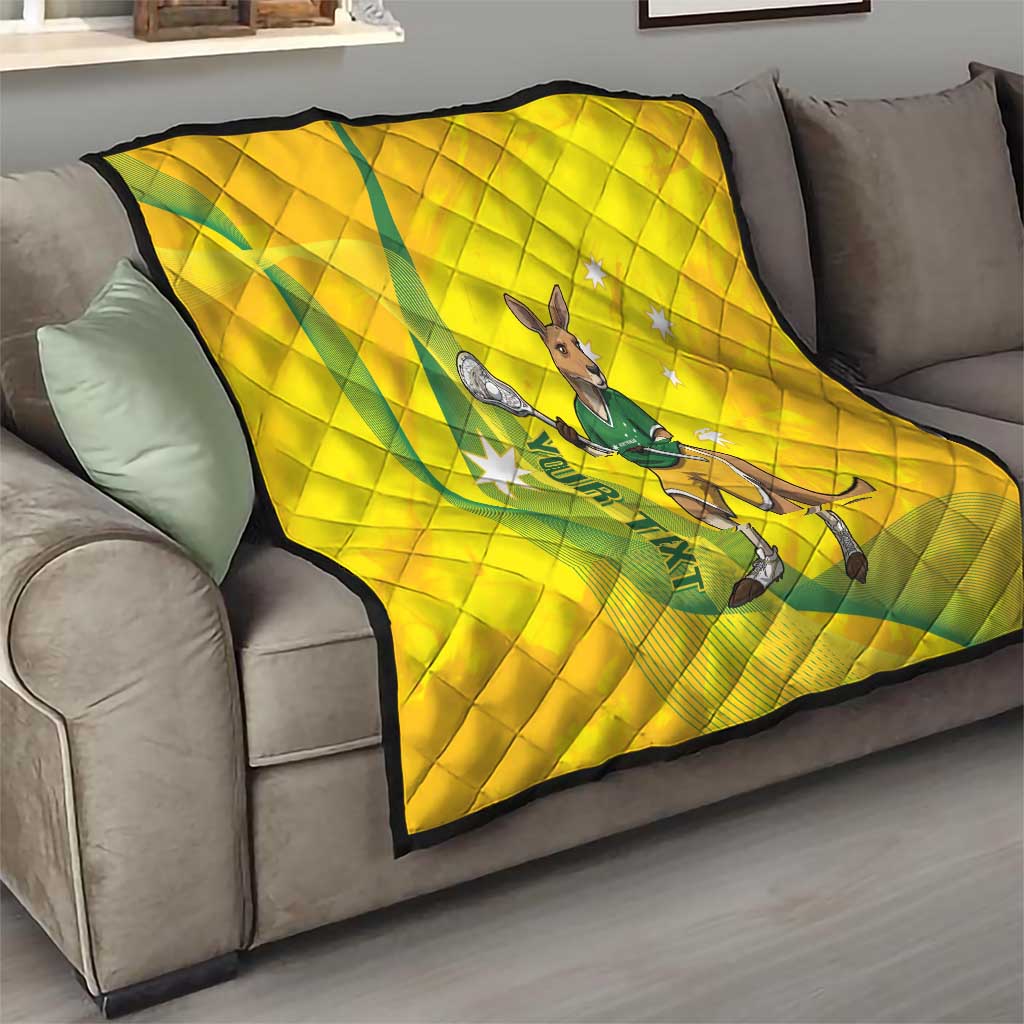 Personalised Australia Lacrosse Quilt Go Aussie Kangaroo Dynamic Style